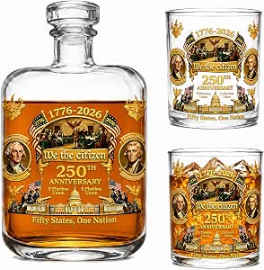 250th Anniversary USA Whiskey Decanter Set, We The Citizen 1776–2026
