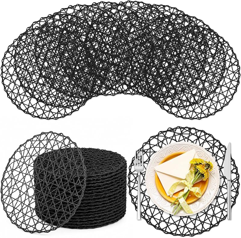 Threehoney Braided Round Placemats, Black — $40