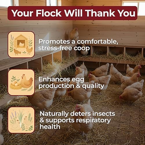 Miniatura 3 de Hierbas de anidación de pollo prémium de 21 onzas, hierbas de pollo 100% orgánicas para gallinas ponedoras, ambientador de ropa de cama Coop para