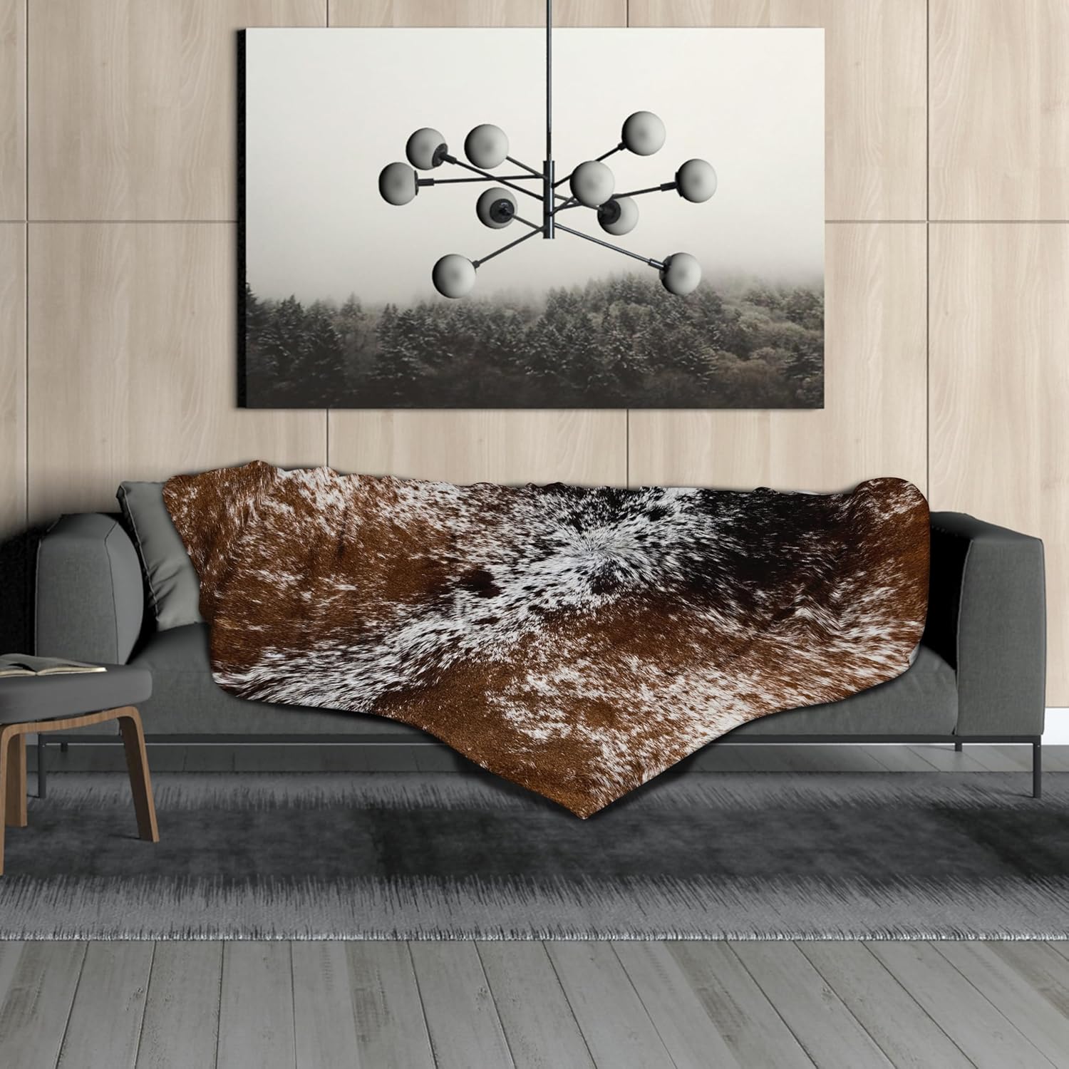 aportt Cow Print Blanket Soft Flannel Lightweight Cowhide Western Throw Blanket Cozy Warm Brown Cow Blankets All Seasons Living Room Decor for Couch Chair Bed Sofa Office 60x80 inch - Image 4