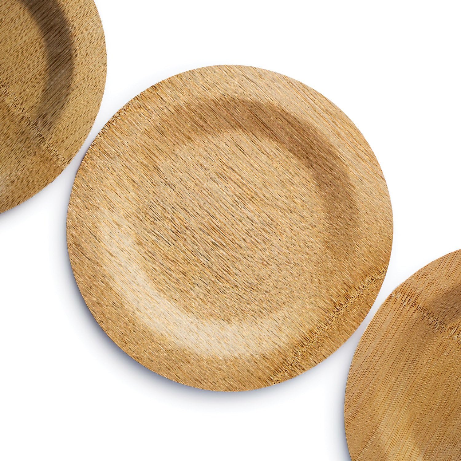 Party Plates Bamboo Disposable Plates 11 Inch 25 Count - Impress Your Guests! Perfect for Every Occasion Casual or Upscale. No Dinnerware To Wash! Compostable Strong Natural Wood Plates by BambooFul