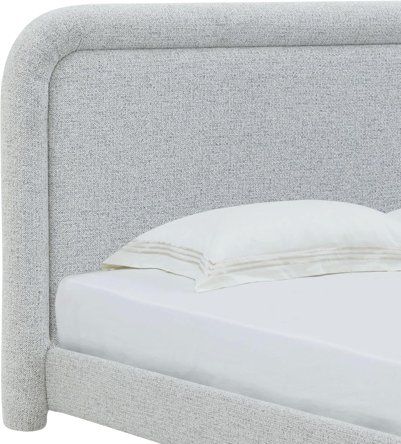SAFAVIEH Couture Collection - Adelle Black & White Chenille Upholstered King Bed, Rounded Modern Frame Design, No Box Spring Needed (SFV4874B-K)