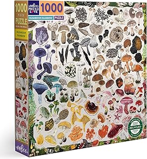 eeBoo Piece and Love Mushroom Rainbow 1000 Piece Square Adult Jigsaw Puzzle/Ages 14+ (PZTMRW)
