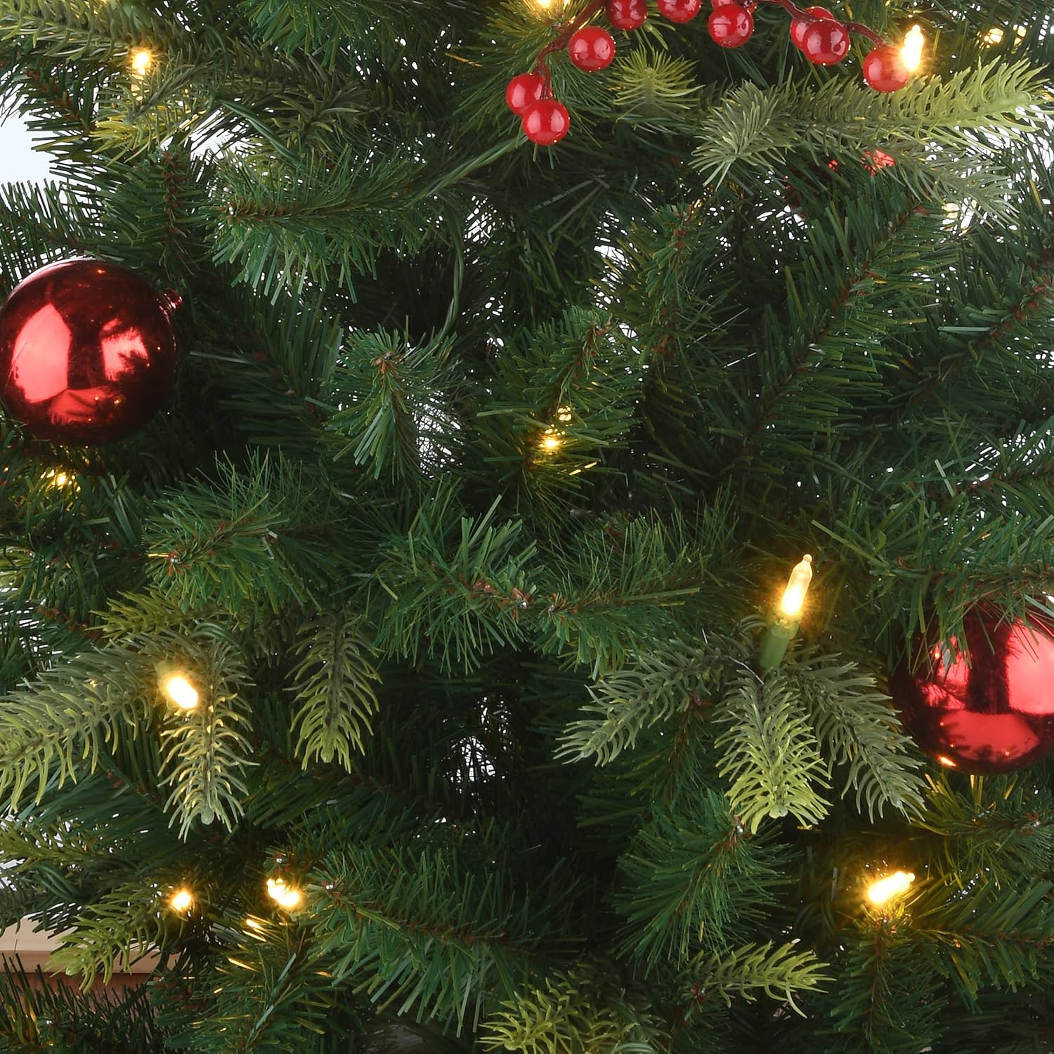 National Tree Company, Pre-Lit Artificial Christmas Entrance Tree, Scotch Creek Fir, with Warm White LED Lights, Plug in, 4 ft