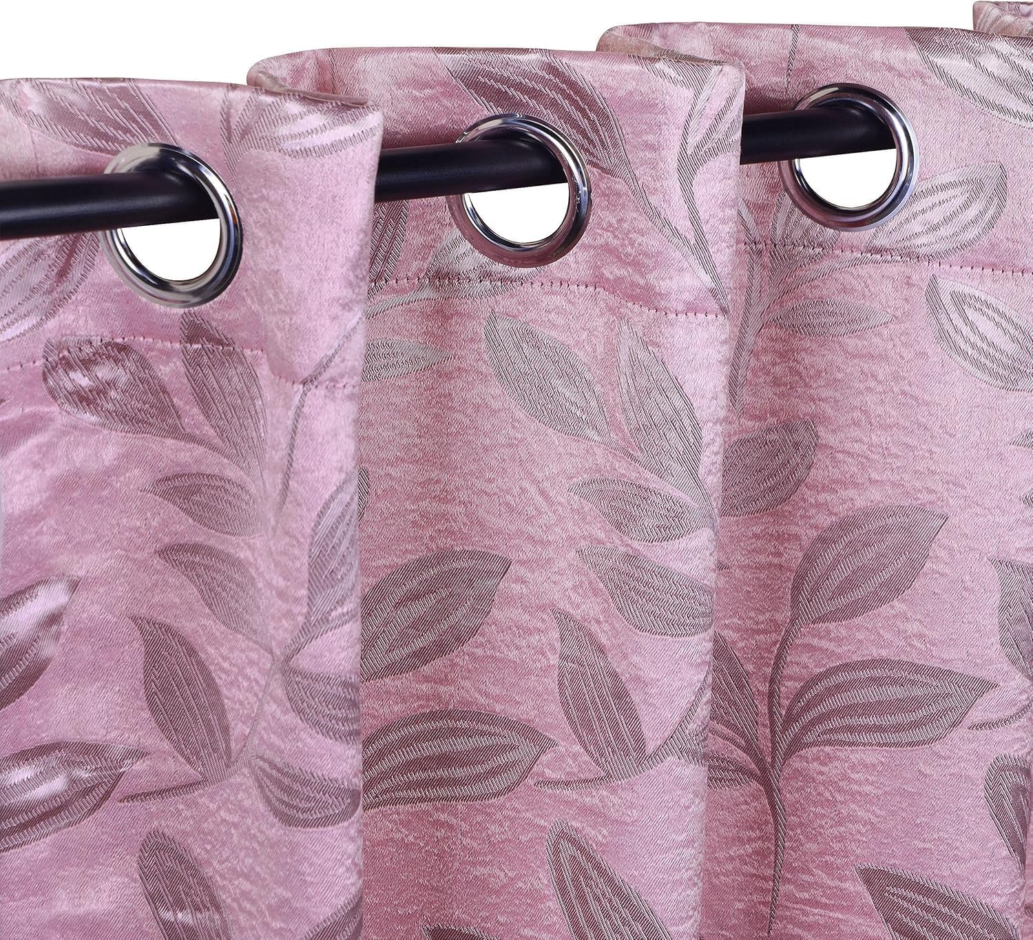 Superior Blackout Curtains, Room Darkening, Bedroom, Drapes, Kitchen, Living Room Window Accents, Sun Blocking, Thermal, 2 Pack, Leaves Blackout Curtains, Set of 2, 36" x 72", Blush