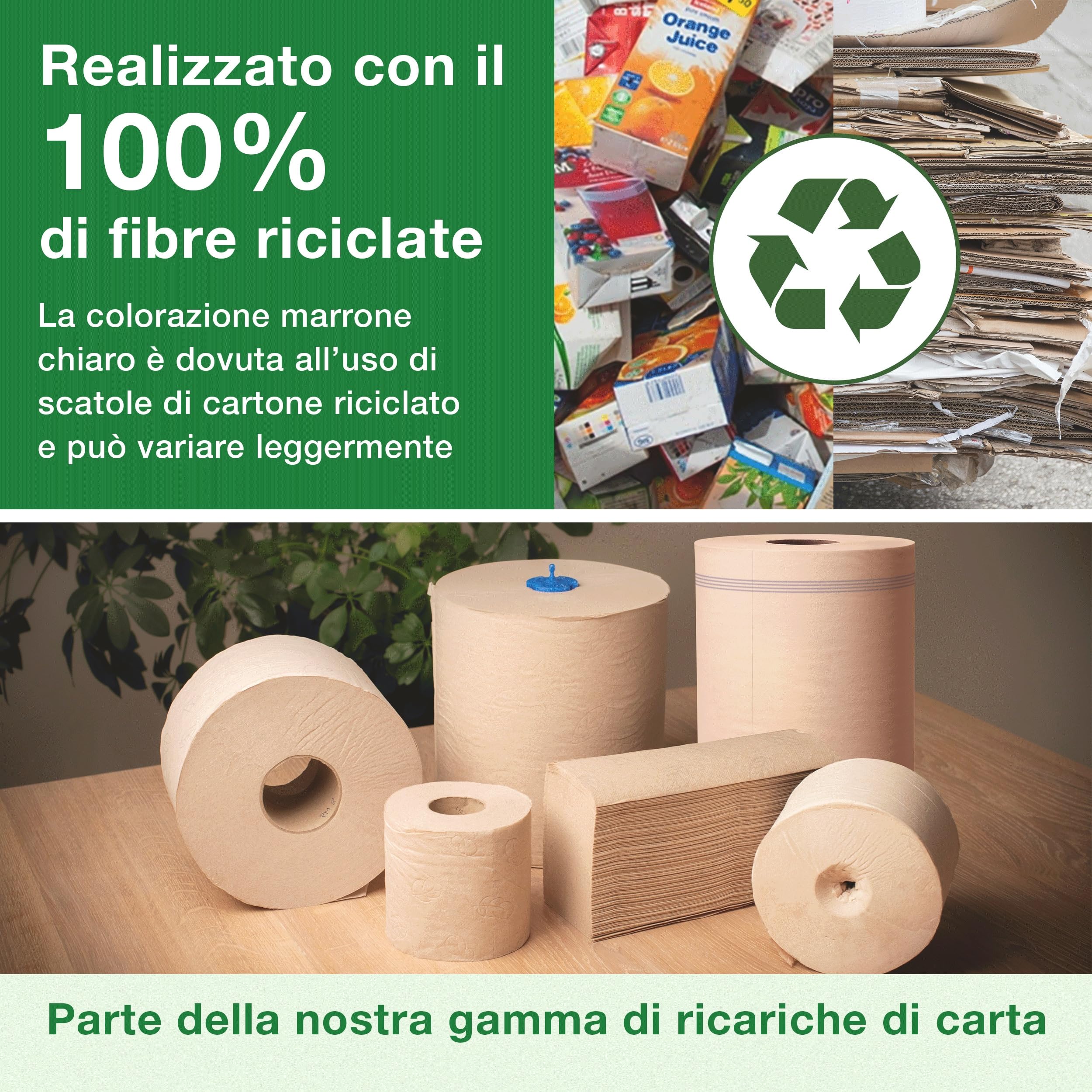 Tork Matic Asciugamani a rotolo Natural H1, Advanced, resistenti agli strappi, 2 veli, 6 rotoli da 150 m, 290099