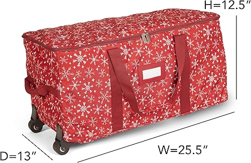 Vista 77 de Covermates Keepsakes Rolling Treasurekeeper Storage Bag - Carrying Handles, ID Window, Dual Wheels - Holiday Storage, Green