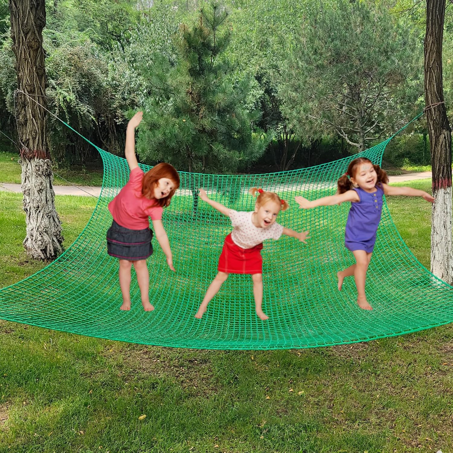 Climbing Net for Kids Double Layers Playground Safety Net Polyester Climbing Cargo Net Rope Bridge Nets for Treehouse Backyard Monkey Bars
