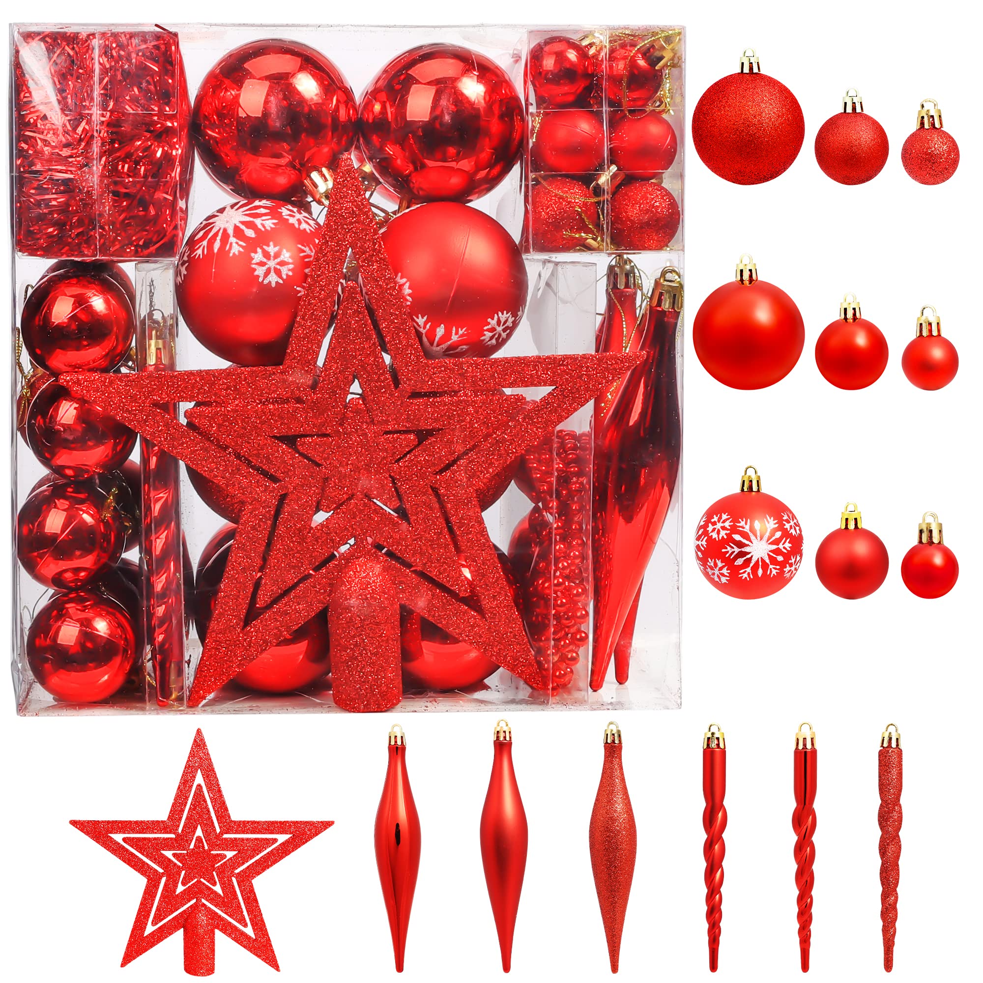 Boules De Noël - ETO - 100pcs - Rouge - Plastique - Décoration