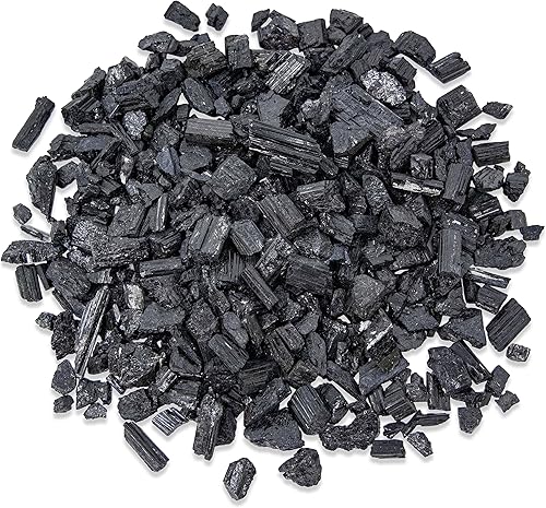 Miniatura 1 de Cristales de turmalina negra de 1 libra, piedras naturales crudas y ásperas, piezas pequeñas, energía curativa y purificadora de Good Vibes para