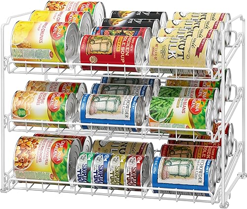 SimpleHouseware - Organizador apilable para latas color blanco Bronce, Chrome, Plateado, Blanco SimpleHouseware - Organizador apilable para latas color blanco Bronce, Chrome, Plateado, Blanco
