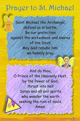 Prayer to St. Michael - Póster de aula de 12 x 18 pulgadas (juego de 4)