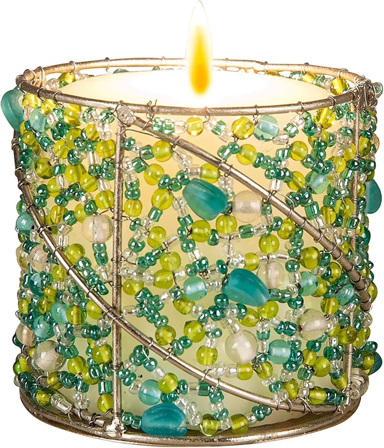 Gallerie II Aqua Beaded Votive Holder Blue Home & Kitchen