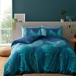 Catherine Lansfield Bedding Tropical Palm King Duvet Cover Set with Pillowcases Green