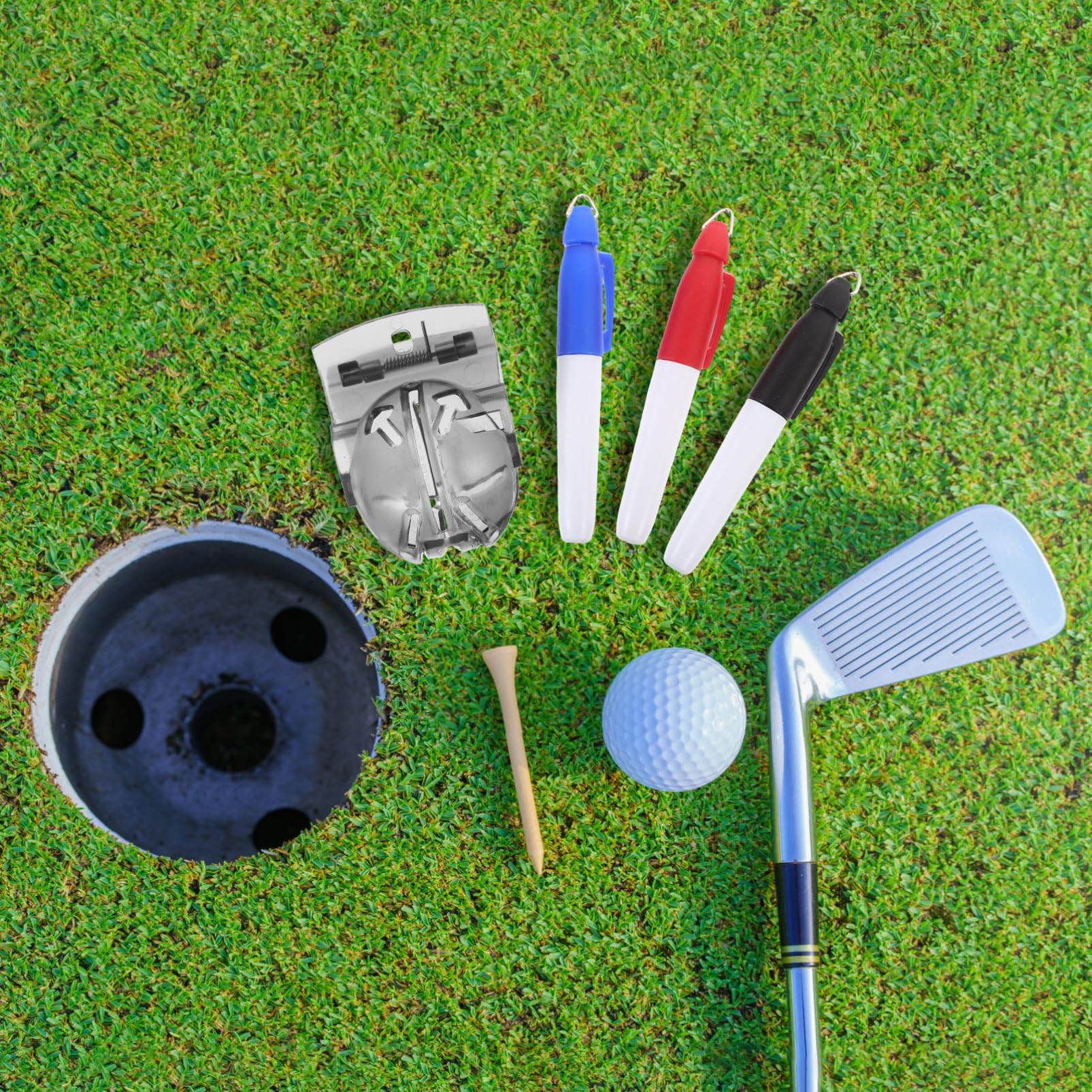 TOYANDONA Golfmarker Golflinienmarkierungswerkzeug markieren Golfmarkierungsschablone Putten Liner Ausrichtungswerkzeug für Golfbälle Kugelausrichtungswerkzeug Abs