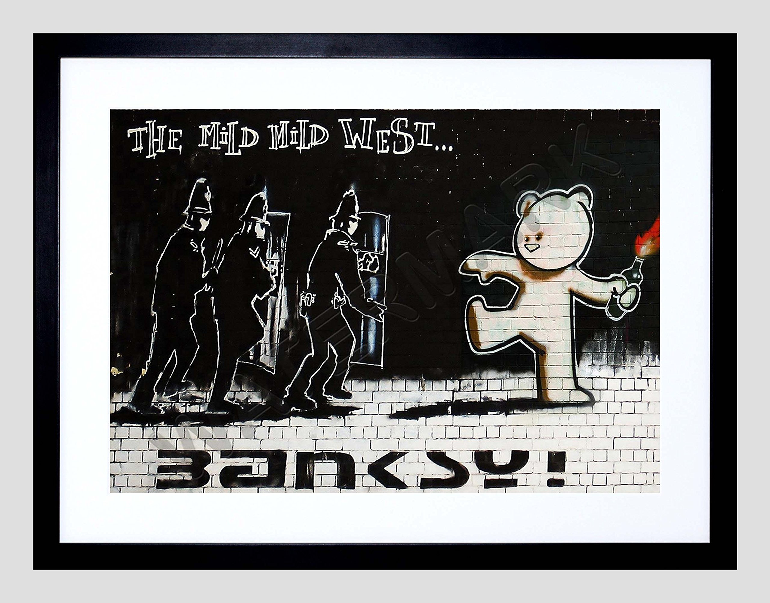 Wee Blue Coo Banksy Mild Mild West Graffiti Street Art Framed Wall Art Print