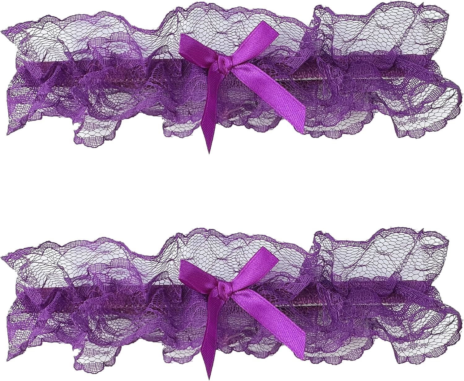 YunPeng Lace Wedding Garter Bridal Bowknot Leg Garter Belt Ribbon Belt Leg Ring for Women Girls 2pcs