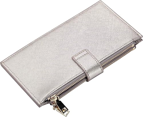 Miniatura 5 de Travelambo RFID Billetera de mujer con varios compartimientos para varias tarjetas con bolsillo con cierre, talla única