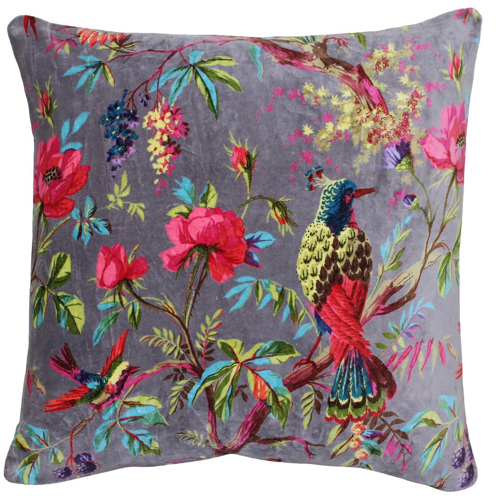 Riva Paoletti Paradise Piazza Cuscino – Nero – Multicolore, Cotone, Yellow, 50 x 50 cm