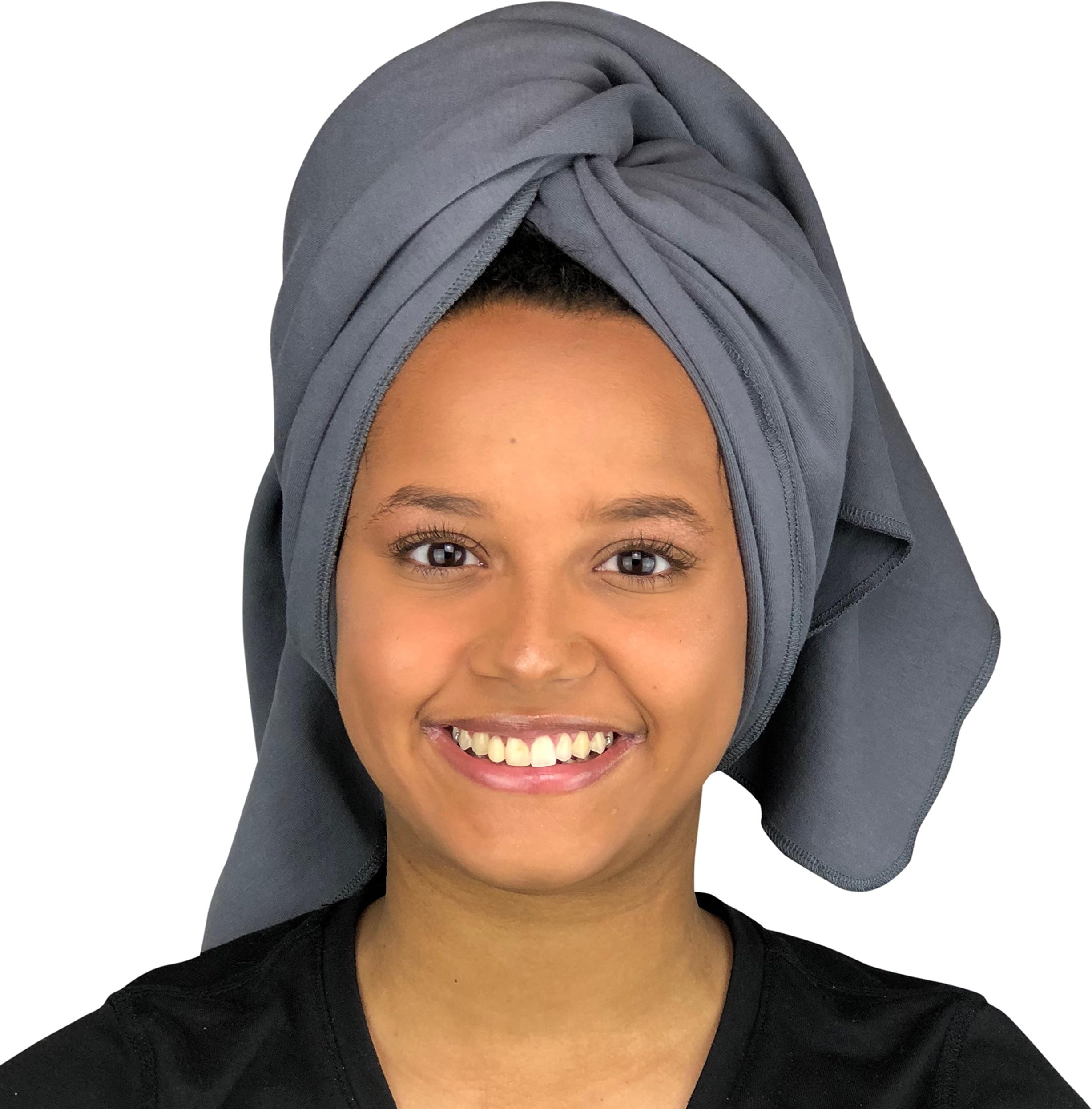 100% Cotton Absorbent T-Shirt Towel GRAY (49 X 32in) Have Healthy Hair Without The Damage or Frizz (GRAY)