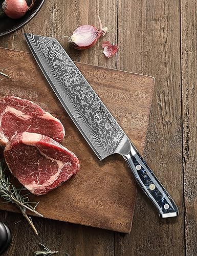 Miniatura 10 de 8.5 inch Kiritsuke Kitchen Chef Knife - 67 Layers Damascus Steel & Resin Handle - Xuan Series(Fantasy Orange)