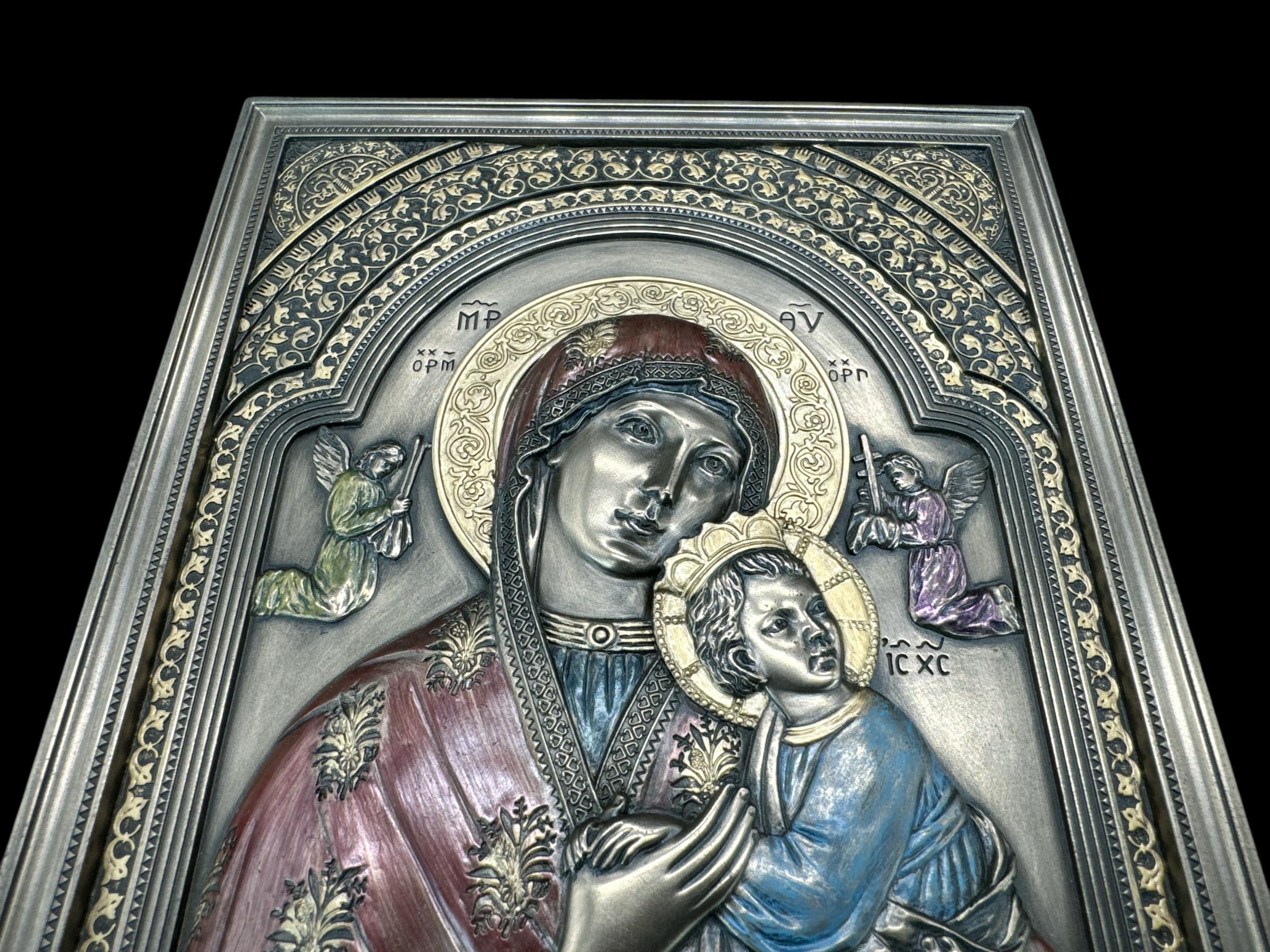 57 SPECIAL REPLICAS Rzeźba dekoracyjna figura BILDIKONE Matka Boża Maria z Jezusem, figurka jako prezent do salonu, dekoracja