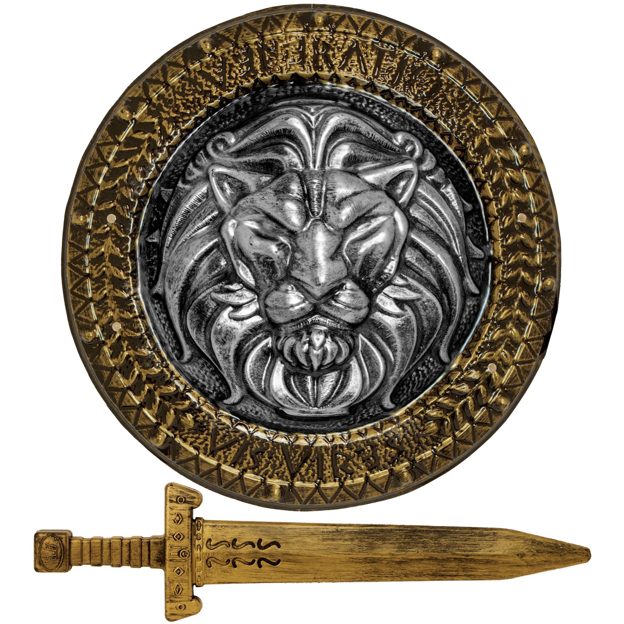 W WIDMANN Milano Party Fashion - Lionheart Set with Sword and Shield for Knight Spartan Larp Carnival Costume Accessory