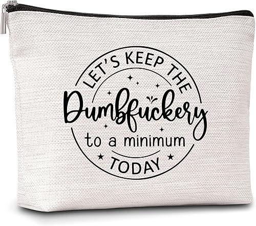 Miniatura 1 de AWSICE Divertida bolsa de maquillaje Let's Keep to a Minimum Today para mujeres, regalo de amistad para mujeres, hermanas, niñas, adolescentes y