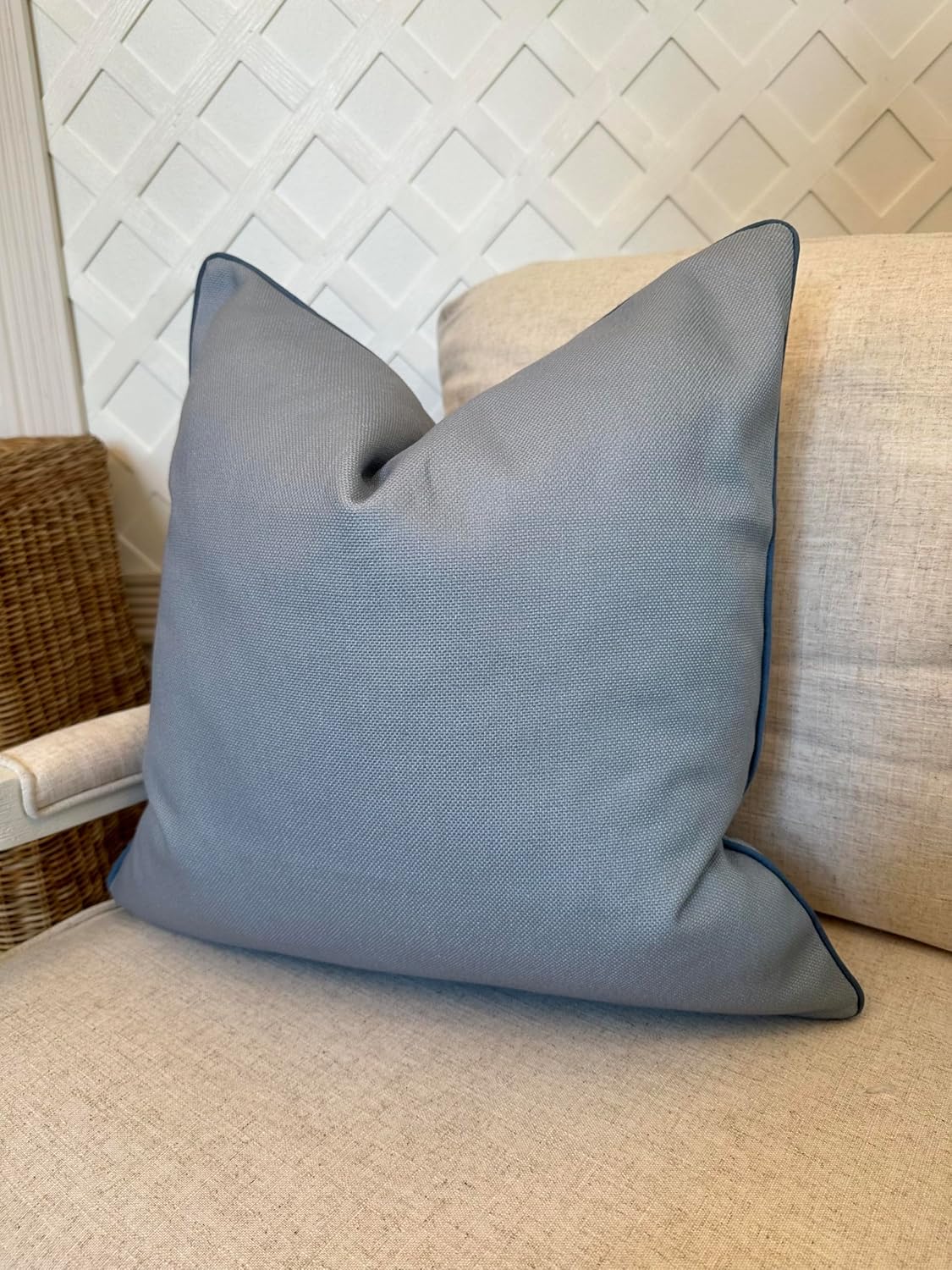 Jillien Harbor Chesapeake Blue Pillow Cover 20"x 20" for Couch Premium Throw Pillow Solid Blue Pillow