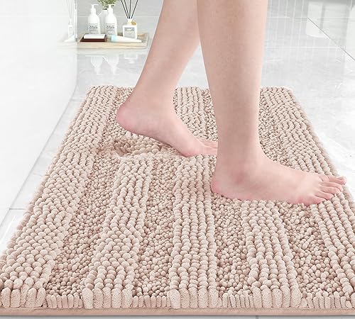 Miniatura 104 de Yimobra Alfombras lavables para baño, alfombra de baño de chenilla súper suave y absorbente para piso y alfombra, alfombra antideslizante de secado