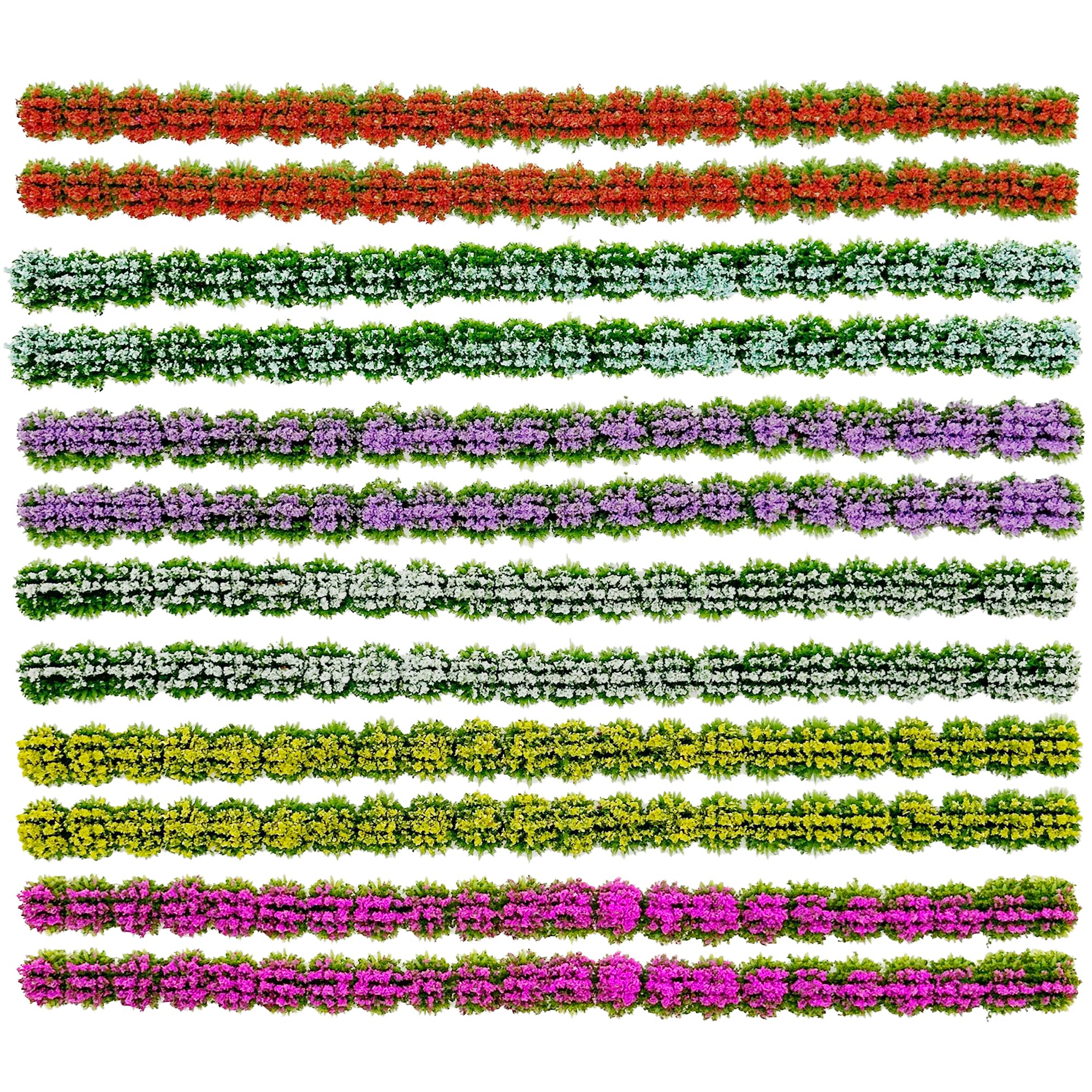 Attuslla 12 PCS Flower Cluster Model, Static Grass Model Grass Tufts Set for DIY Miniature Train Landscape Terrain Railway Scenery Decorations