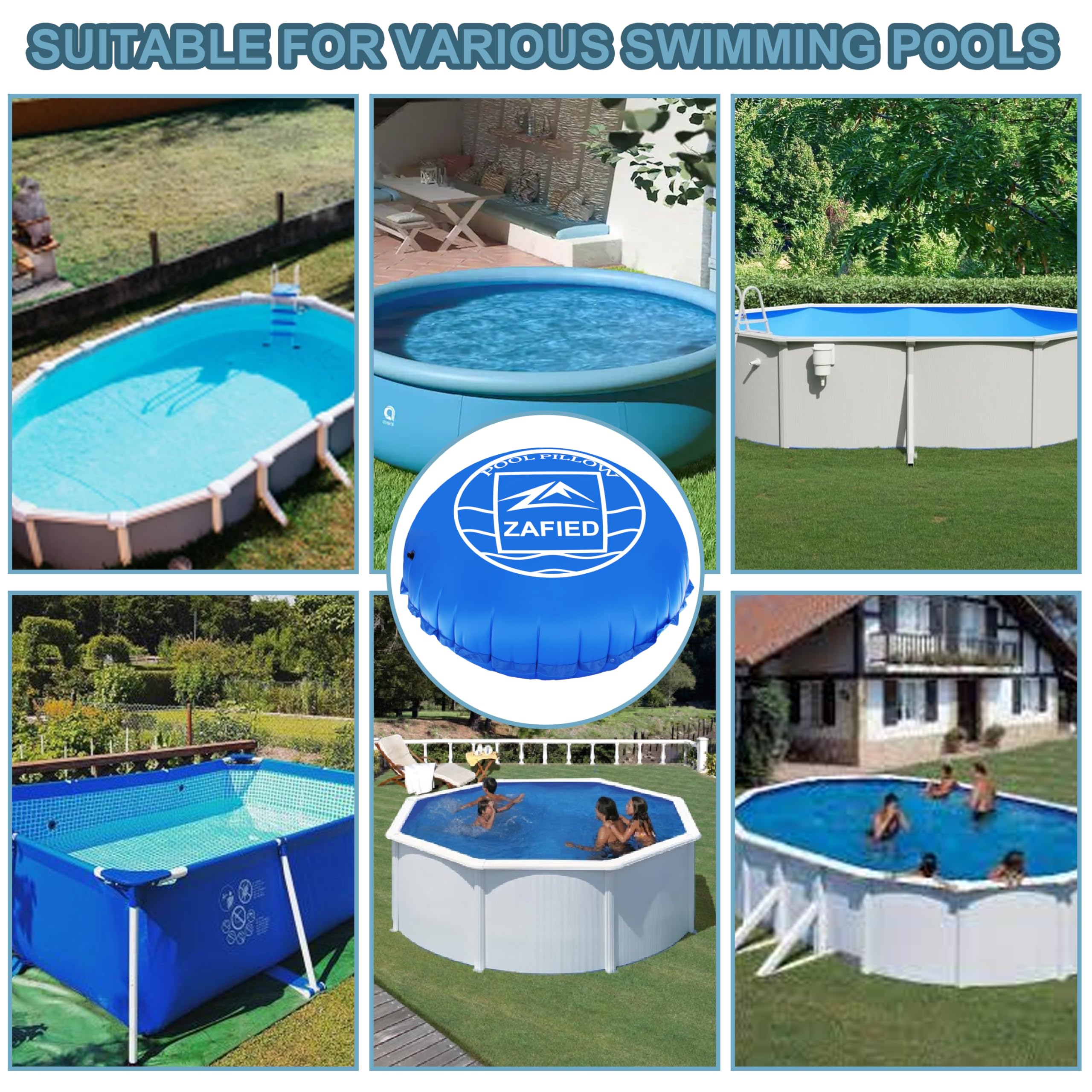 Poolkissen Winter, Pool Luftkissen Rund 4 Meter Durchmesser XXXL Pool Polster Hochwertige Materialien bis -25°C Doppelnaht Schwimmbadzubehör Pool Kissen für Winterfeste Poolabdeckung Schutz