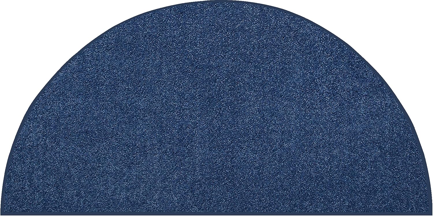 Ambiant Pet Friendly Solid Color Area Rugs Royal Blue - 60'' x 120'' Half Round, Indoor, Stain Resistant, Perfect for Living Room, Bedroom, Dining Room, Entryway, Pet & Kids Friendly Rug, Wedding