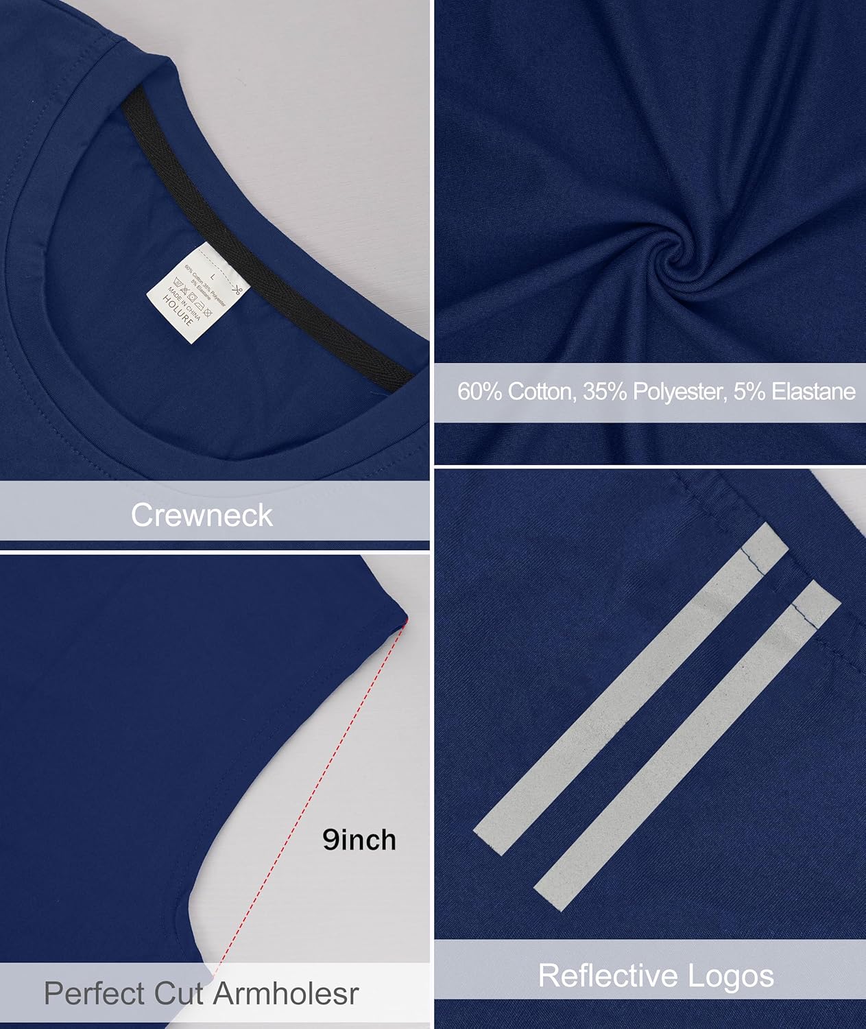 Holure 1 or 3 or 5 Pack Men's Gym Tank Tops Workout Sleeveless T-Shirts Athletic Muscle Tank Training Bodybuilding Shirts - Image 5