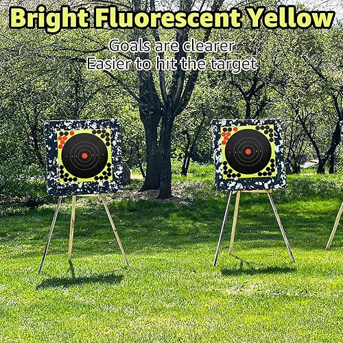 Miniatura 5 de 50 objetivos de disparo autoadhesivos, blancos de papel de 10 pulgadas con parches de cobertura, blanco de papel para pistola, pistola, rifle,