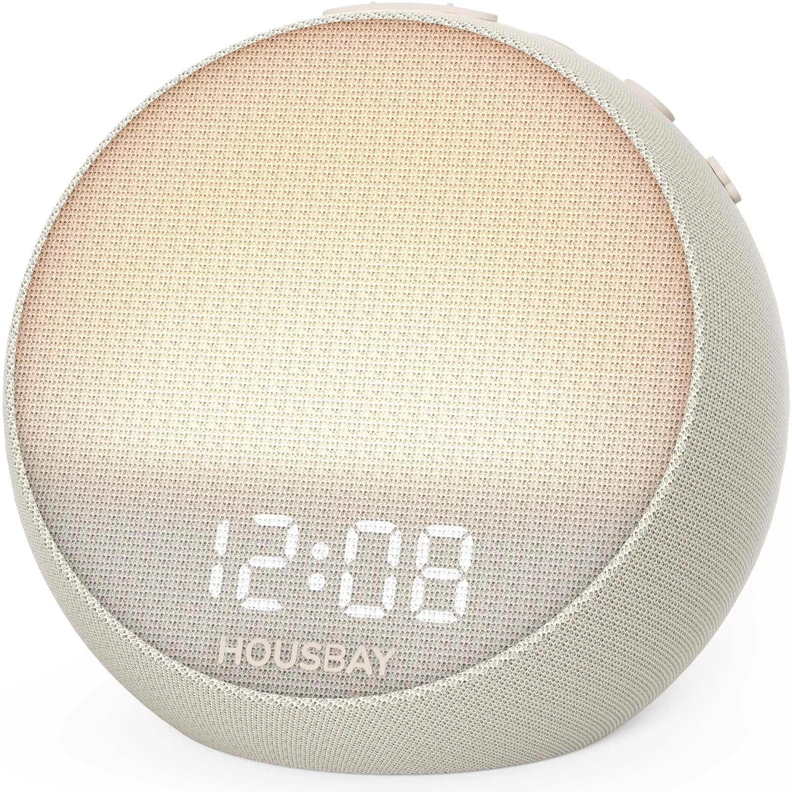 HOUSBAY Mini réveil lumineux avec lever du soleil, 21 White Noise, Putty