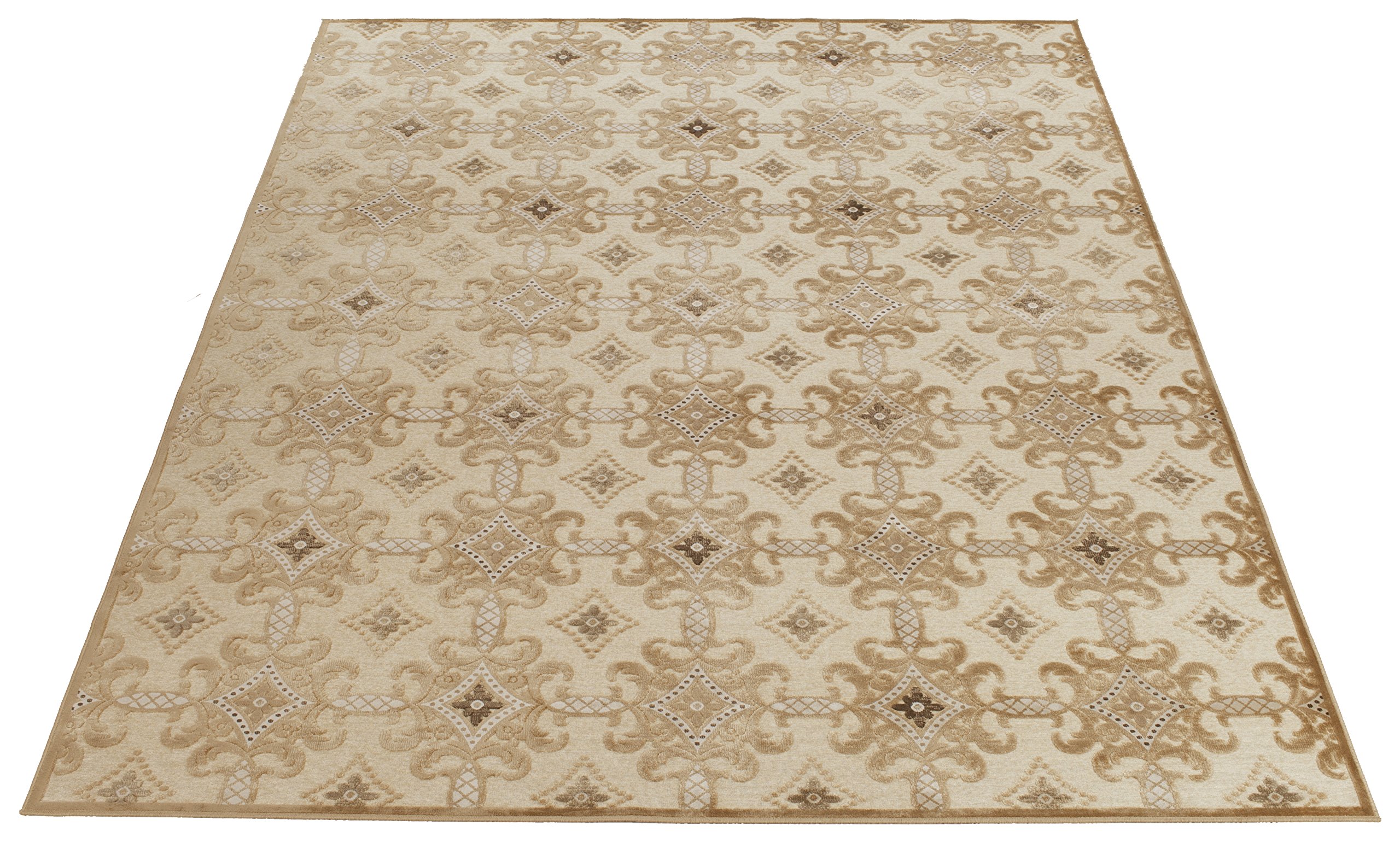 Martha Stewart x SAFAVIEH Area Rug Collection - 8' x 10', Caramel & Cream, Viscose, Ideal for Living Room, Bedroom, Office, Dining Space (MSR74303-