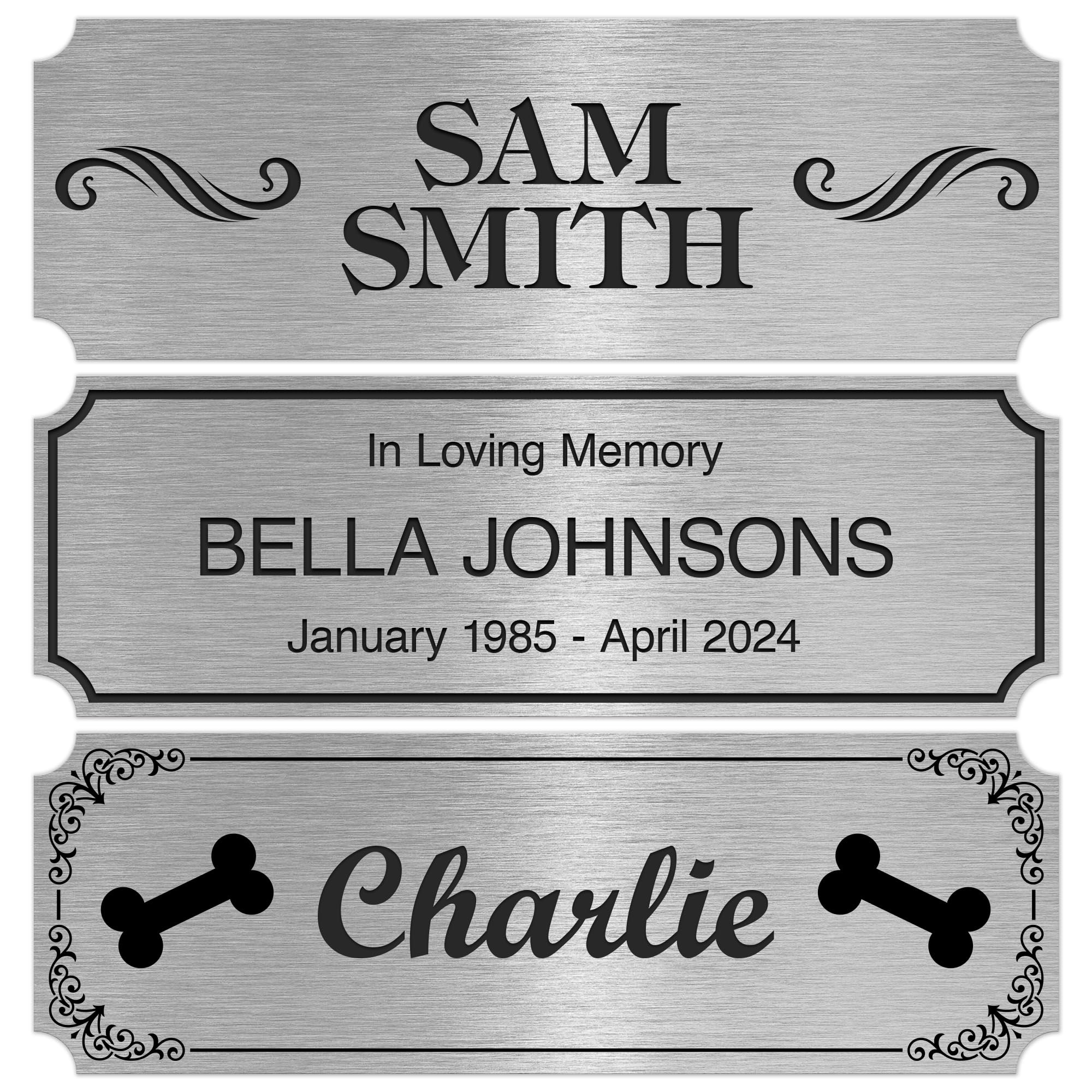 Custom Engraved Name Plate, Personalized Brushed Aluminum/Black Name Plaque, 1x3 Inches, Durable Engravable Impact Material, Made in The USA by My Sign Center