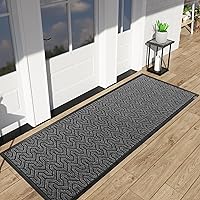 Vista 35 de Yimobra Tapete grande para puerta exterior, 36 x 24 pulgadas, impermeable, resistente, para puerta delantera, tapete de entrada de goma