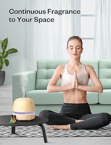 Miniatura 6 de Difusor de aceites esenciales y juego de 8 aceites esenciales 7 luces ambientales difusor de aromaterapia de 101fl oz con 3 temporizadores y 2