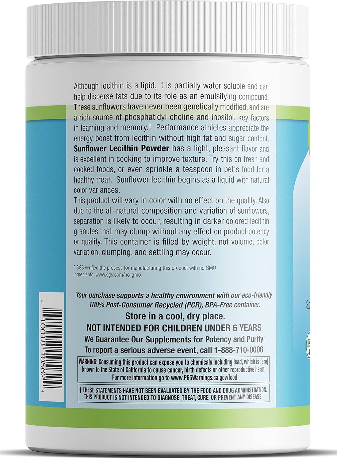 Livamed - Sunflower Lecithin Powder (New PCR Tub) 16 oz Count