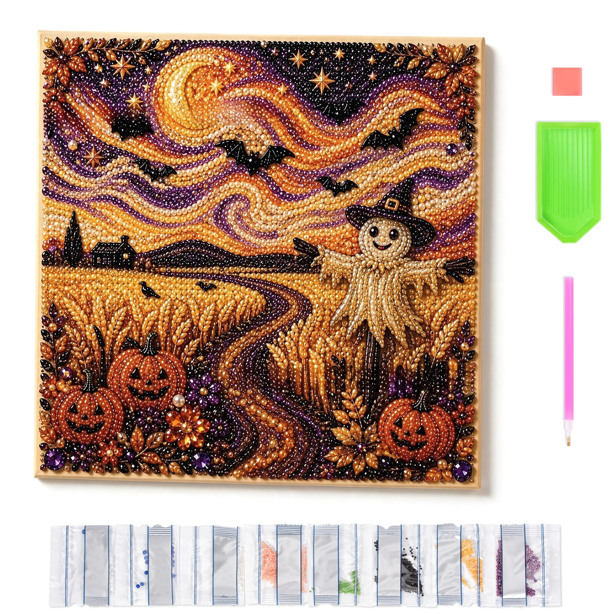 CHIEX Halloween Pearl Art DIY Kits for Adults DIY Craft Gifts (D04)