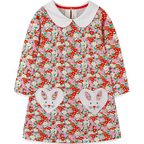 Bumeex Toddler Girl's Long Sleeve Dresses 2-7Y