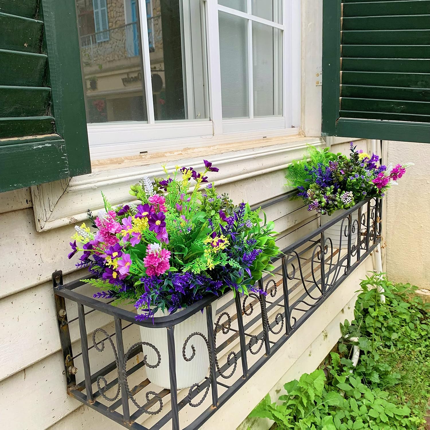 9-Bundle Multi-Species Realistic Faux Plants Artificial Flowers for Outdoors Planters, UV-Resistant for All Weather (Magenta & Lavender, 9) image 5