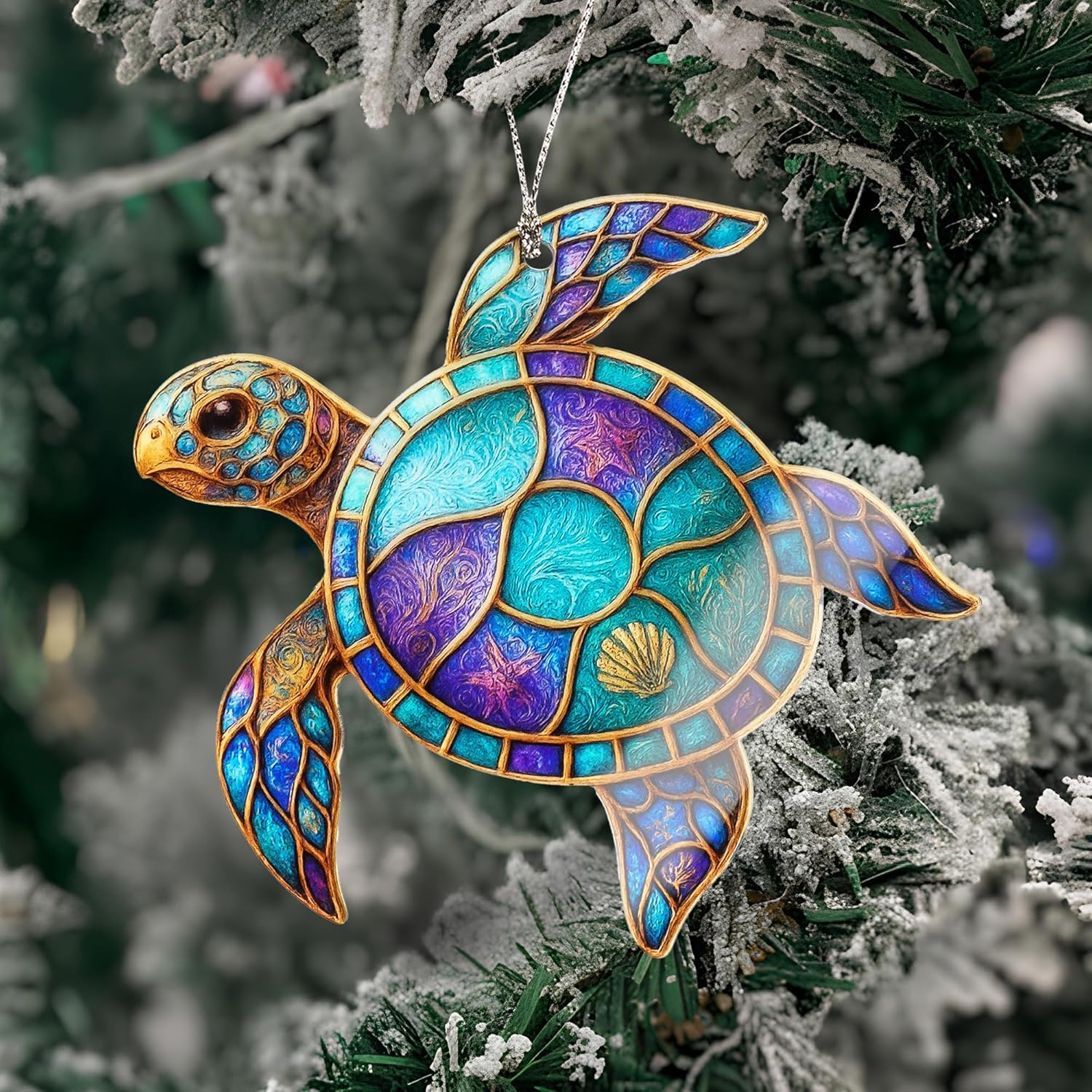 Sea Turtle Gifts for Women - Beach Suncatcher Ornament with Story Card - Turtle Christmas Cards - Beach Gifts for Women - Coastal Christmas Ornaments - White Elephant Presents for Friends - Image 3