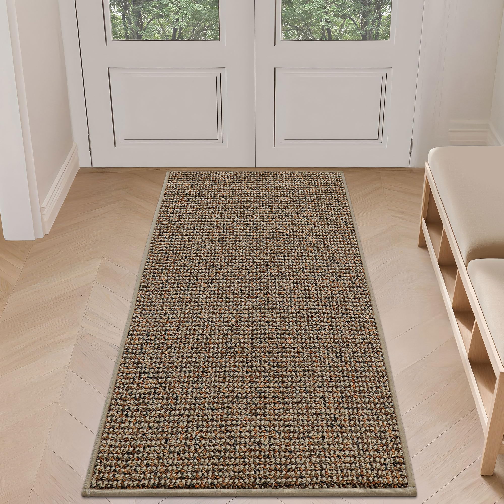 BEQHAUSE Dirt Trapper Door Mat 24" x 60", Non-Slip Washable Doormats Entrance Mat, Dirt Resistant and Absorbent Welcome Mat, Low Profile Floor Mats