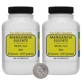 Manganese Sulfate [MnSO4H2O] 99% AR Grade Powder 1 Lb in Two Space-Saver Bottles
