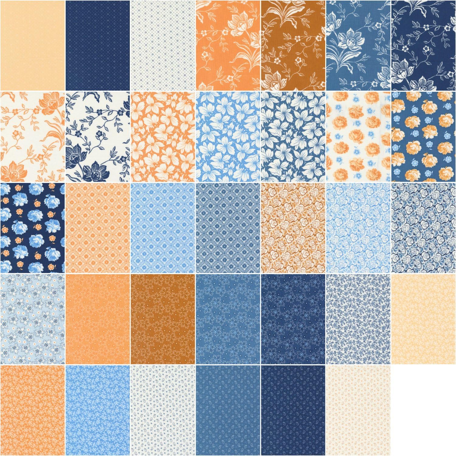 Moda Fabrics Denim & Daisies Fat Eighth Bundle by Fig Tree Co 35380F8