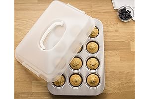 Bakeware Nonstick Cupcake and Muffin Pan with Lid