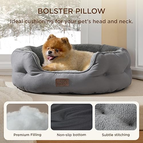 Miniatura 17 de Bedsure Camas lavables para perros, camas redondas con parte inferior antideslizante para gatos de interior, cachorros y gatitos, 20 pulgadas, gris